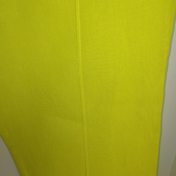 *SOLD* ELLEN TRACEY Women's 100% Linen Pants Lemon Lime Color- Size M - Picture 6 of 12